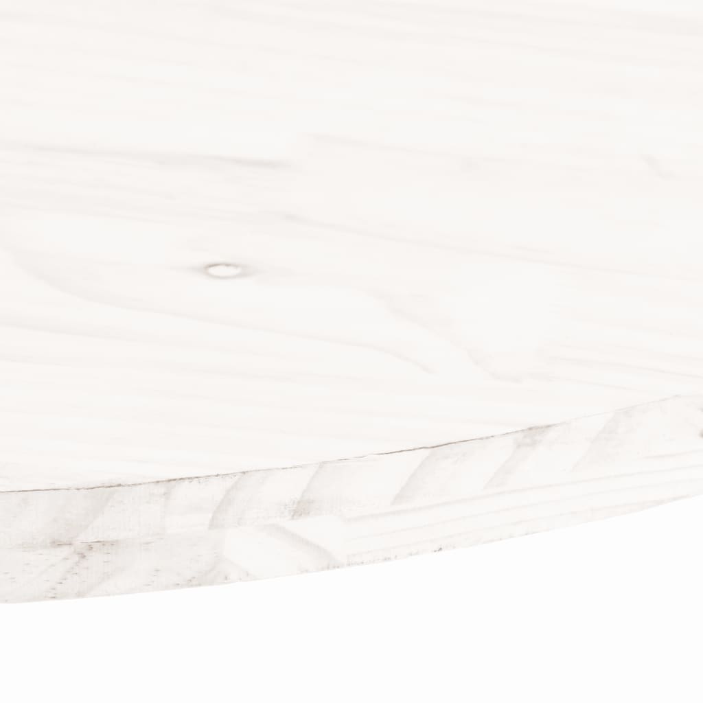 Tischplatte Weiß 70x35x2,5 cm Massivholz Kiefer Oval