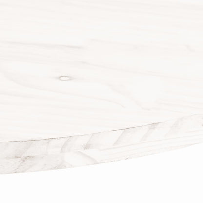 Tischplatte Weiß 70x35x2,5 cm Massivholz Kiefer Oval