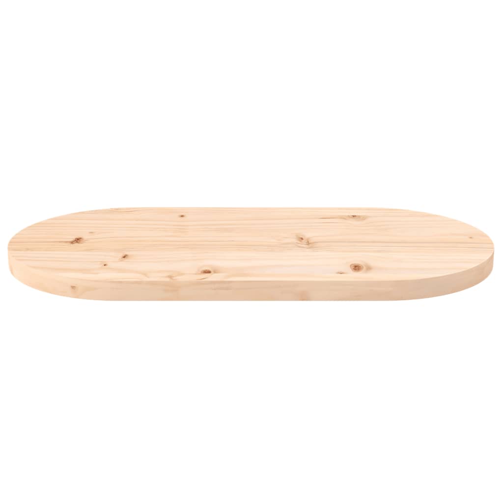Tischplatte 80x40x2,5 cm Massivholz Kiefer Oval