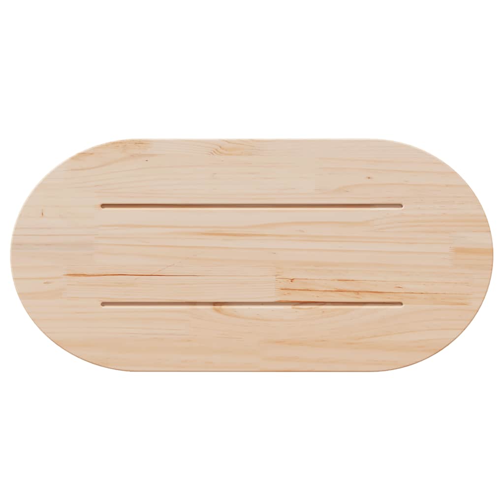 Tischplatte 80x40x2,5 cm Massivholz Kiefer Oval