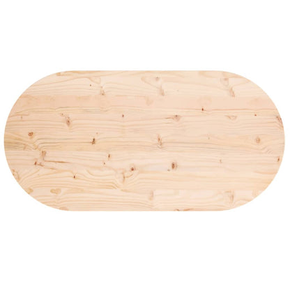 Tischplatte 90x45x2,5 cm Massivholz Kiefer Oval