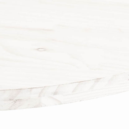 Tischplatte Weiß 90x45x2,5 cm Massivholz Kiefer Oval