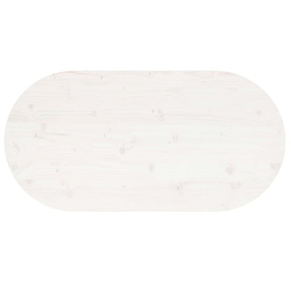 Tischplatte Weiß 100x50x2,5 cm Massivholz Kiefer Oval