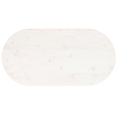 Tischplatte Weiß 100x50x2,5 cm Massivholz Kiefer Oval