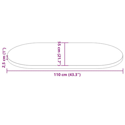 Tischplatte 110x55x2,5 cm Massivholz Kiefer Oval