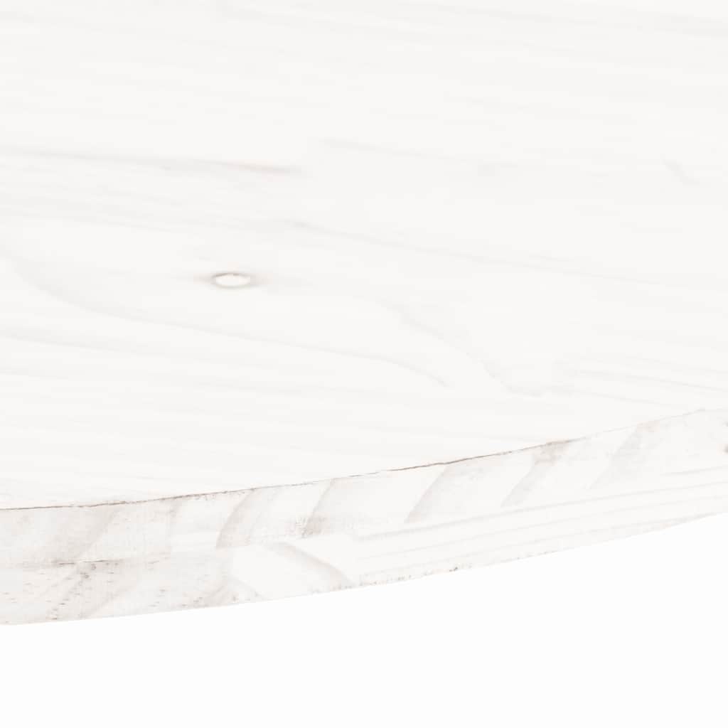 Tischplatte Weiß 110x55x2,5 cm Massivholz Kiefer Oval