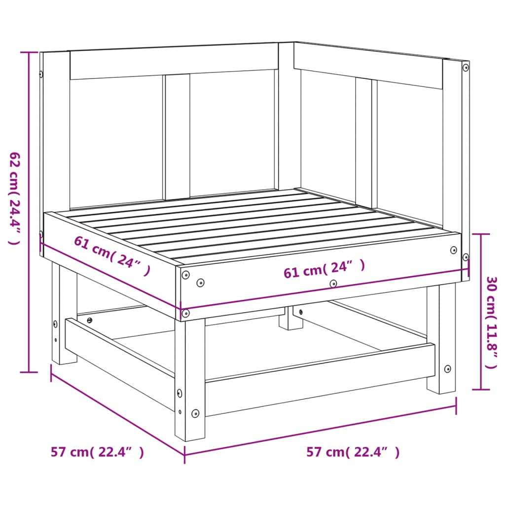Garten-Ecksofa Massivholz Douglasie
