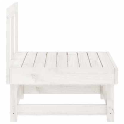 Garten-Mittelsofa Weiß Massivholz Kiefer