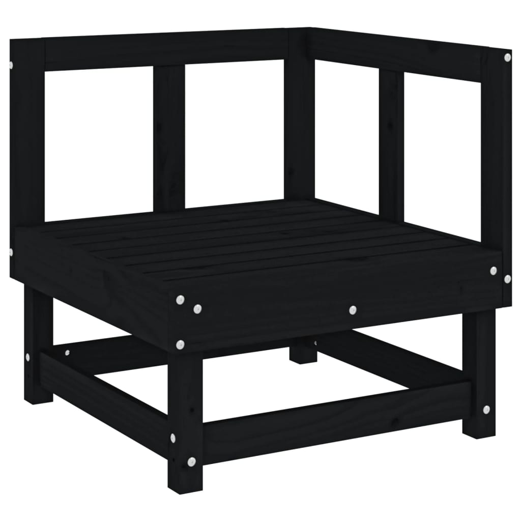 Garten-Ecksofas 2 Stk. Schwarz Massivholz Kiefer