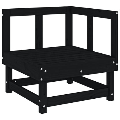 Garten-Ecksofas 2 Stk. Schwarz Massivholz Kiefer