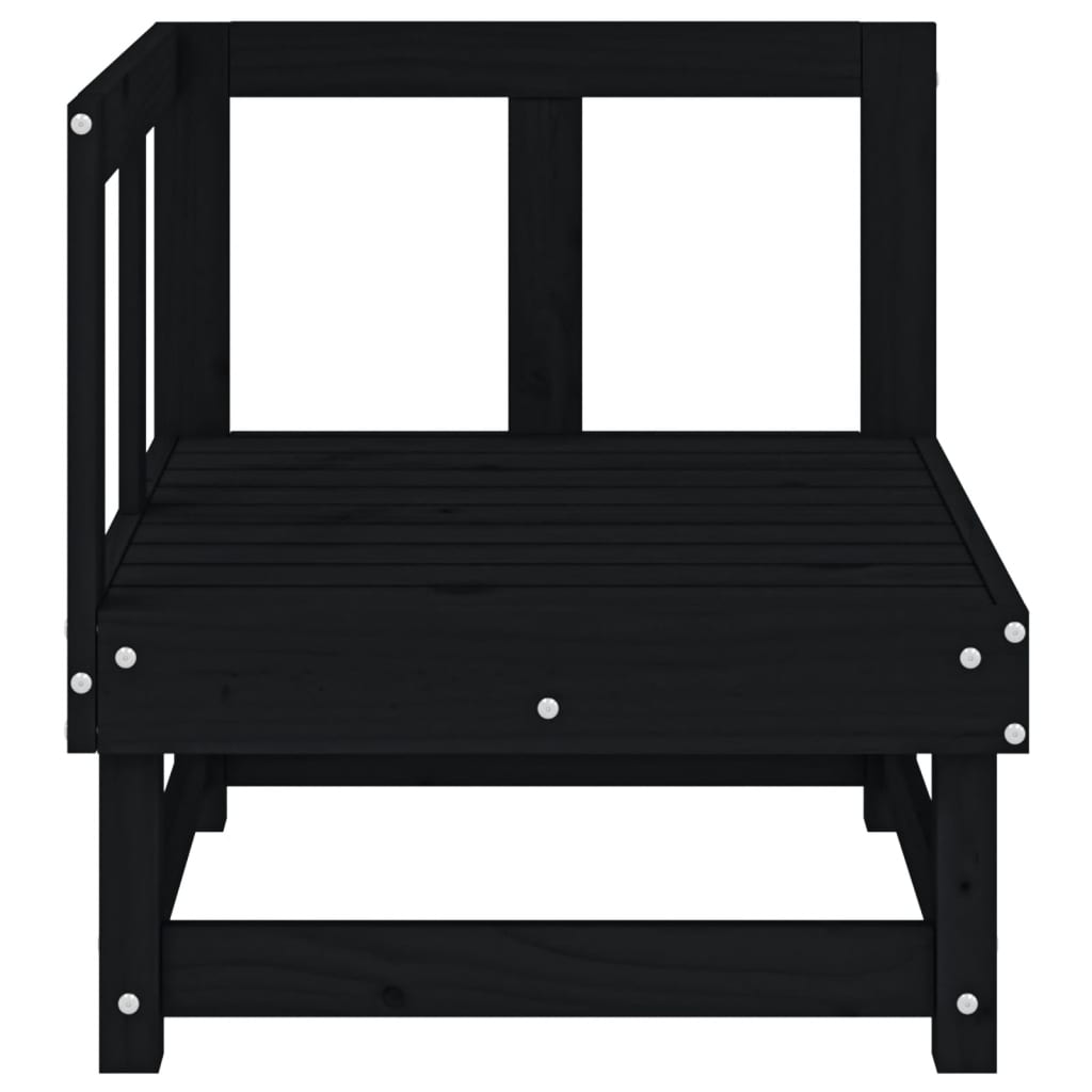 Garten-Ecksofas 2 Stk. Schwarz Massivholz Kiefer