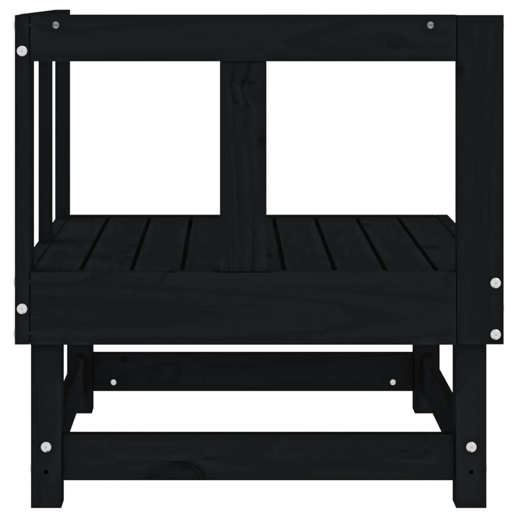 Garten-Ecksofas 2 Stk. Schwarz Massivholz Kiefer