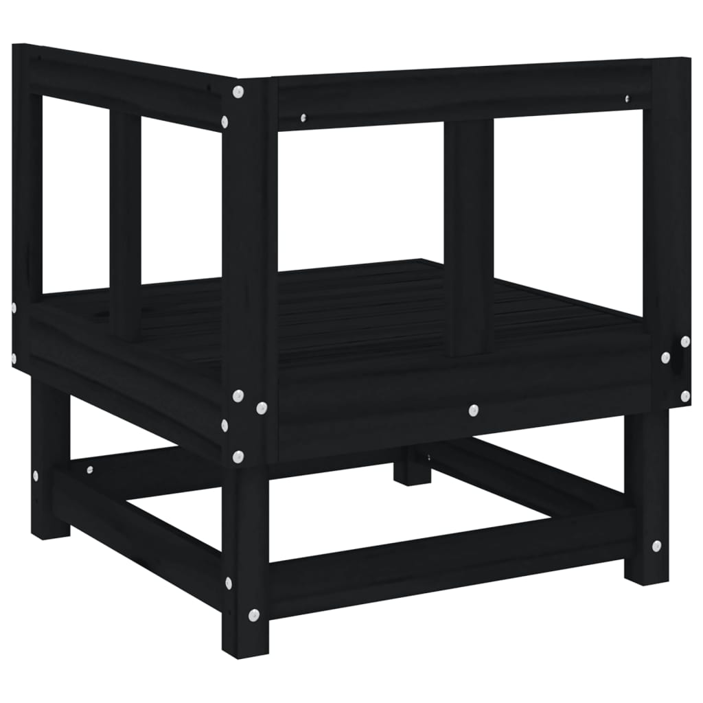 Garten-Ecksofas 2 Stk. Schwarz Massivholz Kiefer