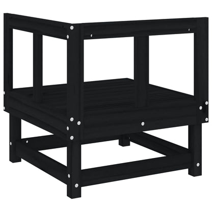 Garten-Ecksofas 2 Stk. Schwarz Massivholz Kiefer