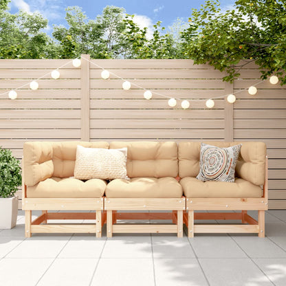 3-tlg. Garten-Lounge-Set Massivholz Kiefer