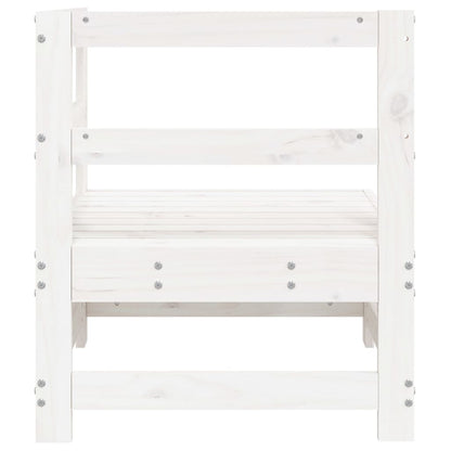 Garten-Ecksofa Weiß Massivholz Kiefer