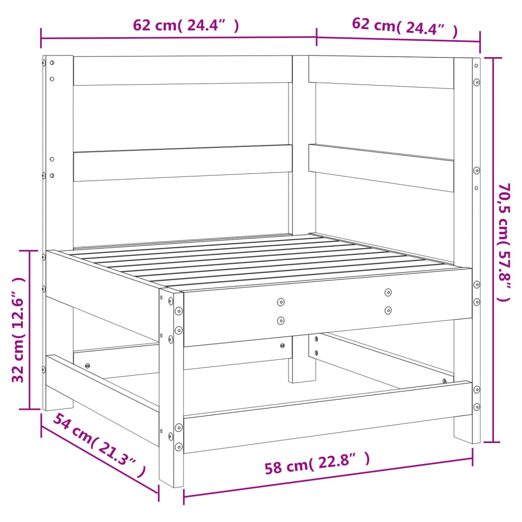 Garten-Ecksofa Massivholz Douglasie