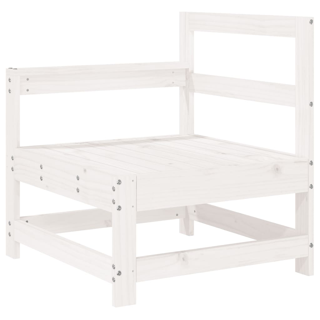 Garten-Ecksofa Weiß Massivholz Kiefer