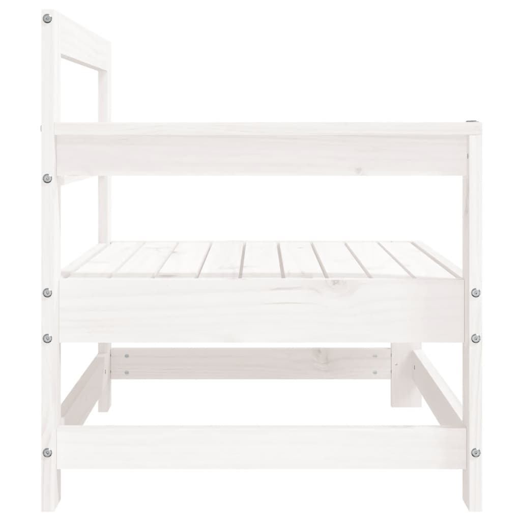 Garten-Ecksofa Weiß Massivholz Kiefer