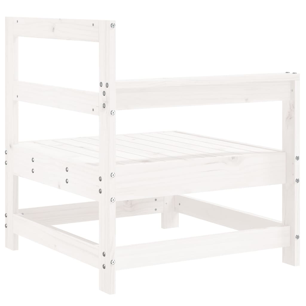 Garten-Ecksofa Weiß Massivholz Kiefer