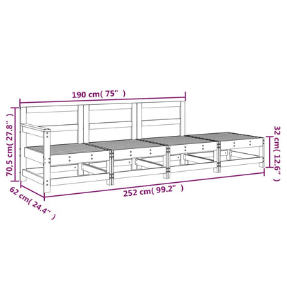 4-tlg. Garten-Lounge-Set Massivholz Douglasie