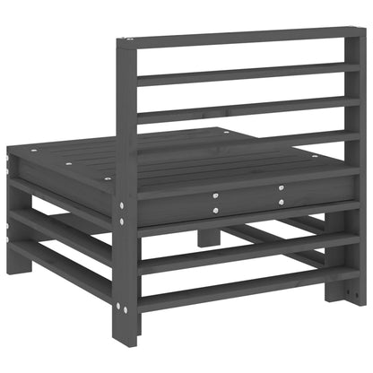 Garten-Mittelsofa Grau Massivholz Kiefer