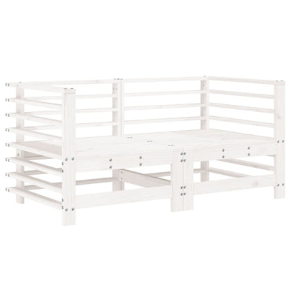 Garten-Ecksofas 2 Stk. Weiß Massivholz Kiefer