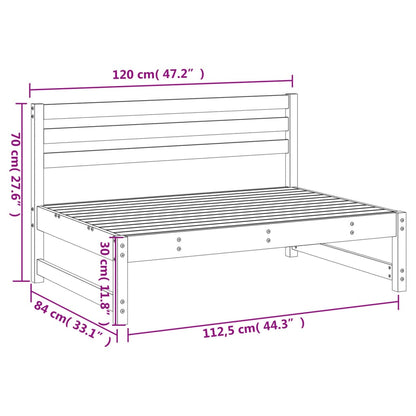 Garten-Mittelsofa 120x80 cm Massivholz Douglasie