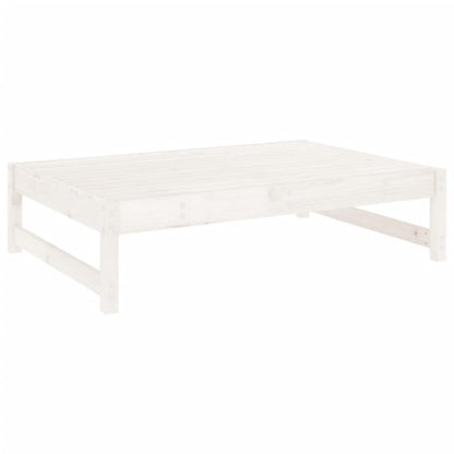 Gartenhocker Weiß 120x80 cm Massivholz Kiefer