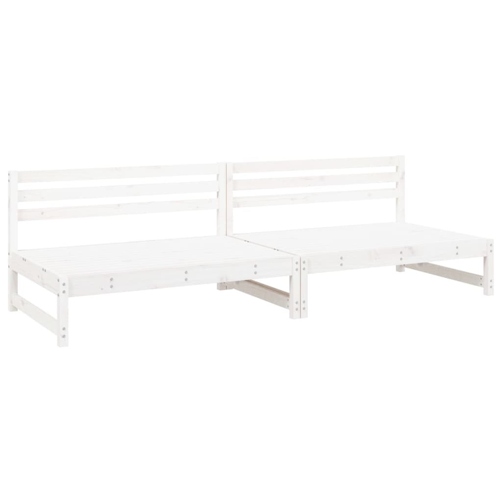 Garten-Mittelsofas 2 Stk. Weiß 120x80 cm Massivholz Kiefer