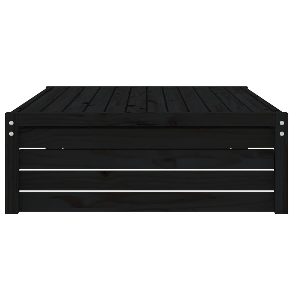 Gartenhocker Schwarz 120x80 cm Massivholz Kiefer