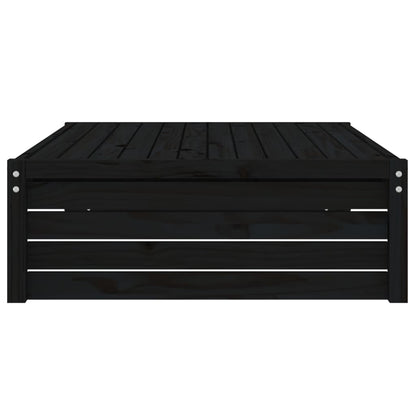 Gartenhocker Schwarz 120x80 cm Massivholz Kiefer