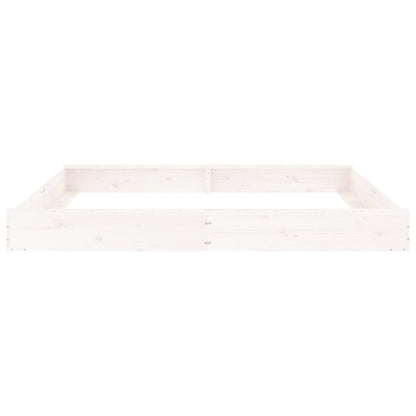 Sandkasten mit Sitzen Weiß Quadratisch Massivholz Kiefer