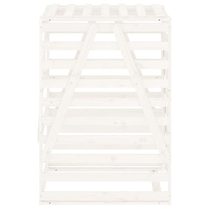 Mülltonnenbox Weiß 84x90x128,5 cm Massivholz Kiefer