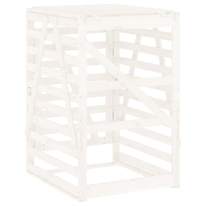 Mülltonnenbox Weiß 84x90x128,5 cm Massivholz Kiefer