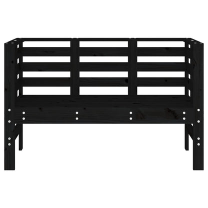 Gartenbank Schwarz 111,5x53x71 cm Massivholz Kiefer