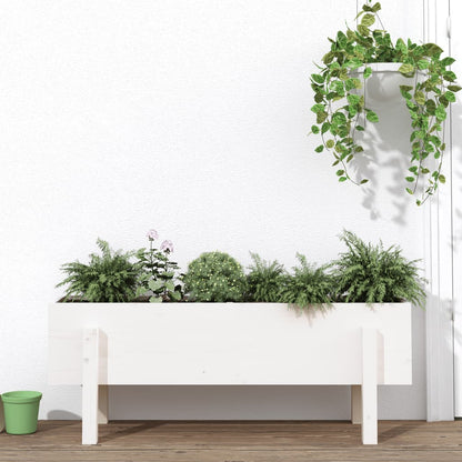 Hochbeet Weiß 101x30x38 cm Massivholz Kiefer