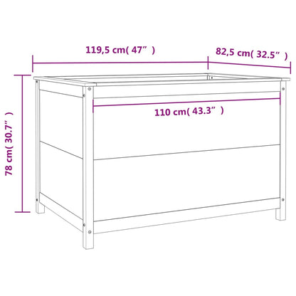 Hochbeet Grau 119,5x82,5x78 cm Massivholz Kiefer