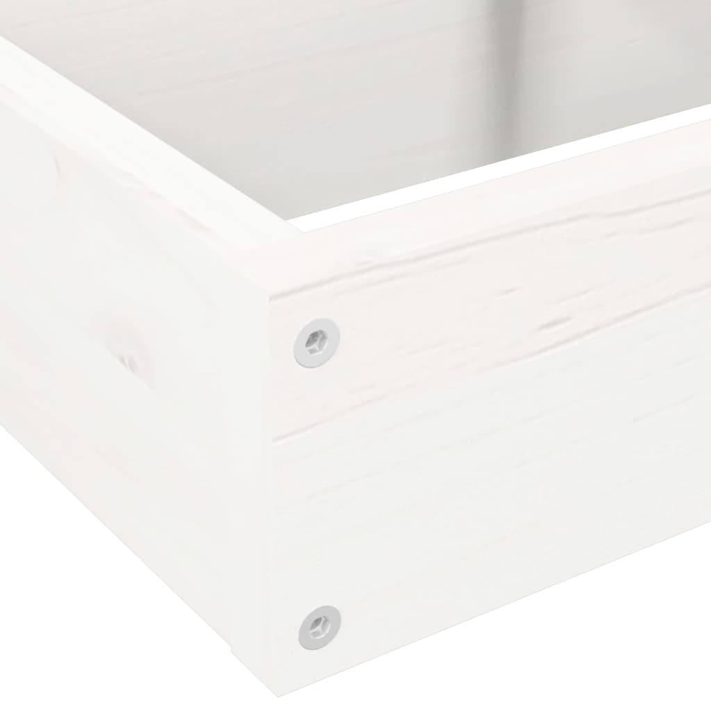 Pflanzentreppe 4 Stufen 80,5x79x36 cm Weiß Massivholz Kiefer