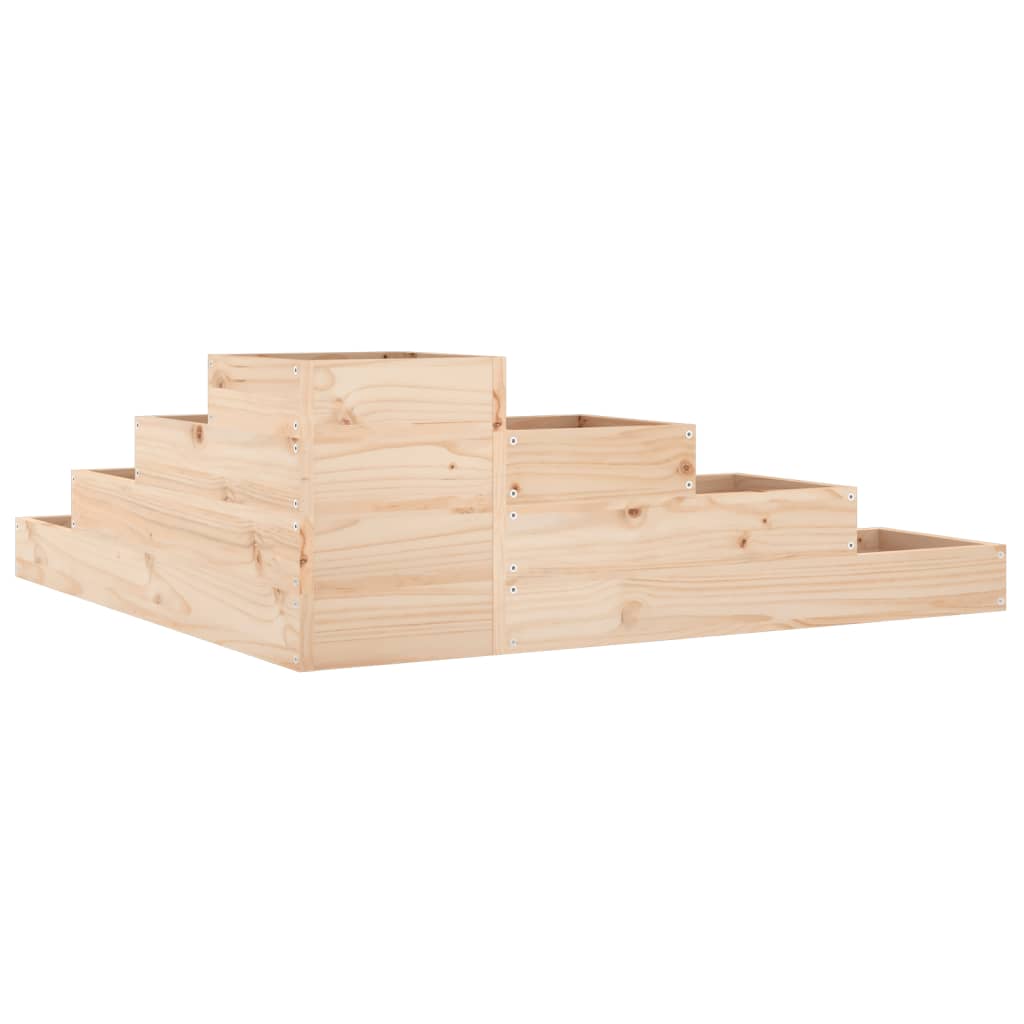 Garten-Pflanzgefäß 4-stufig 106x104,5x36 cm Massivholz Kiefer