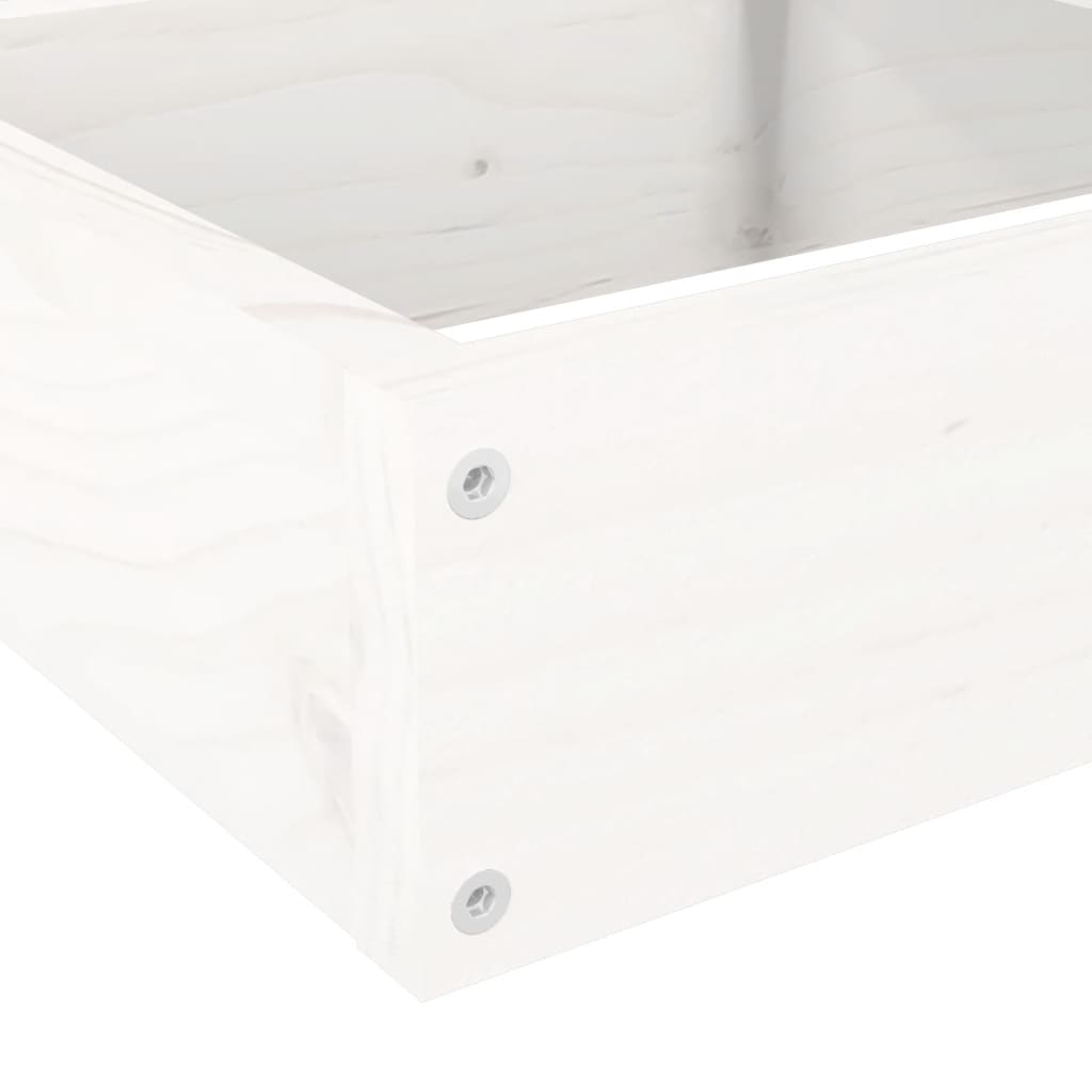Pflanzentreppe 4 Stufen 106x104,5x36 cm Weiß Massivholz Kiefer