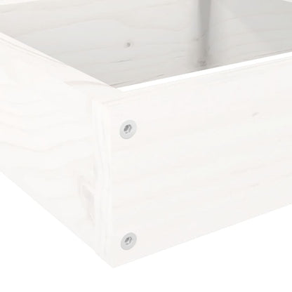 Pflanzentreppe 4 Stufen 106x104,5x36 cm Weiß Massivholz Kiefer