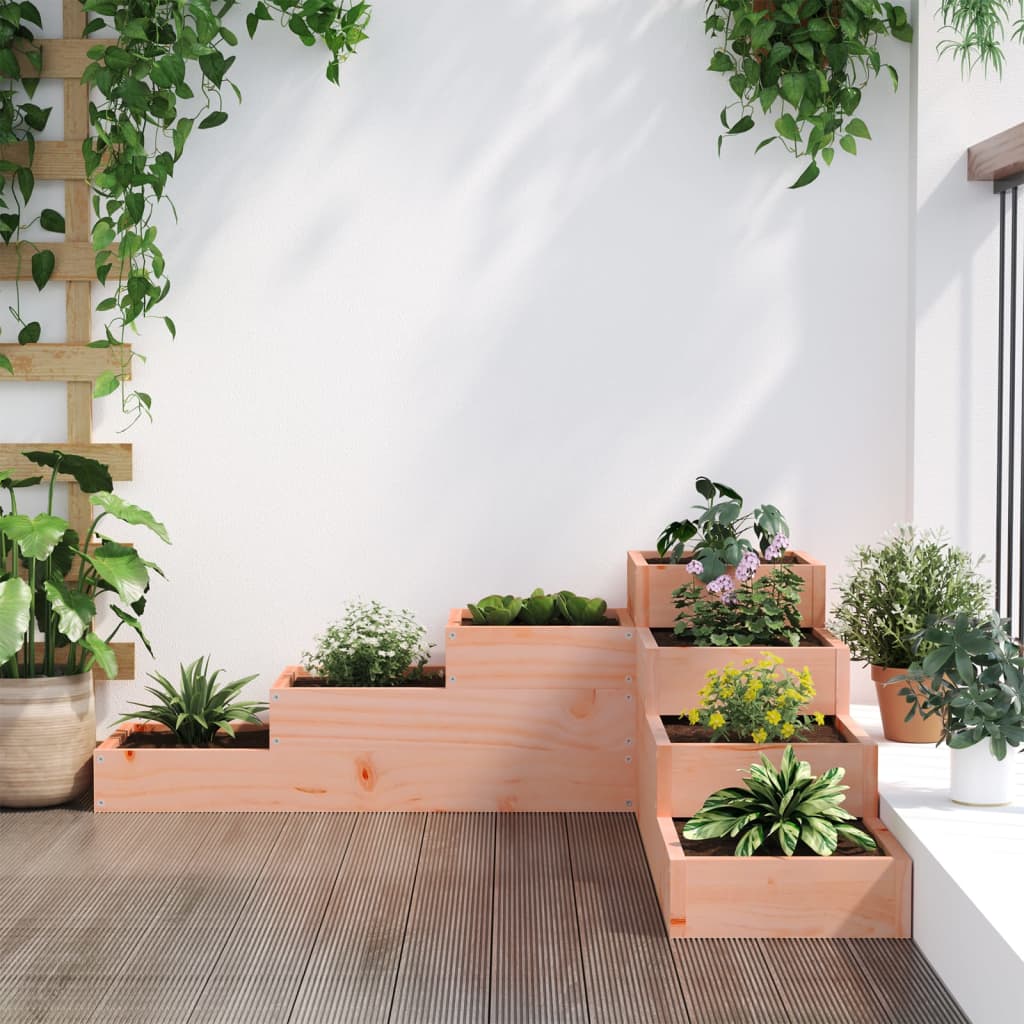 Garten-Pflanzgefäß 4-stufig 106x104,5x36 cm Massivholz Douglasie