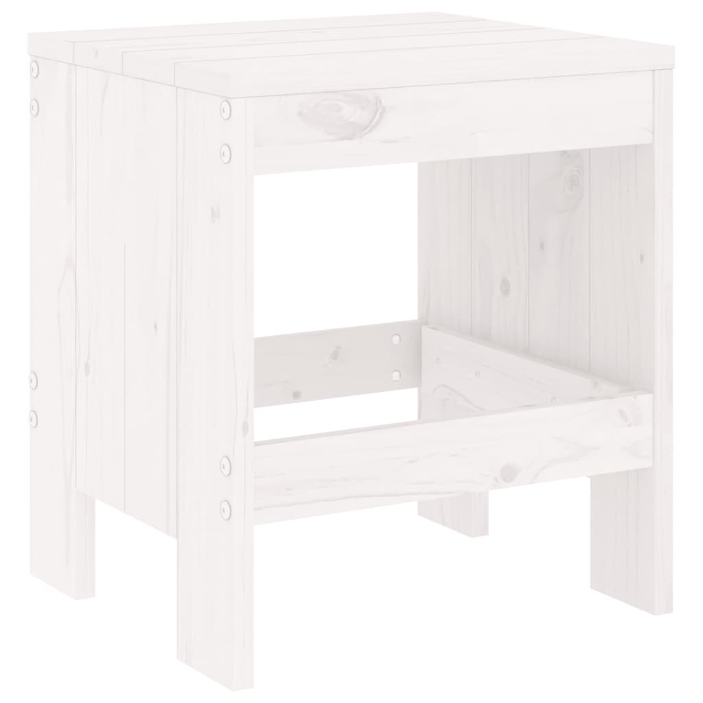 Gartenhocker 2 Stk. Weiß 40x36x45 cm Massivholz Kiefer