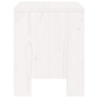 Gartenhocker 2 Stk. Weiß 40x36x45 cm Massivholz Kiefer