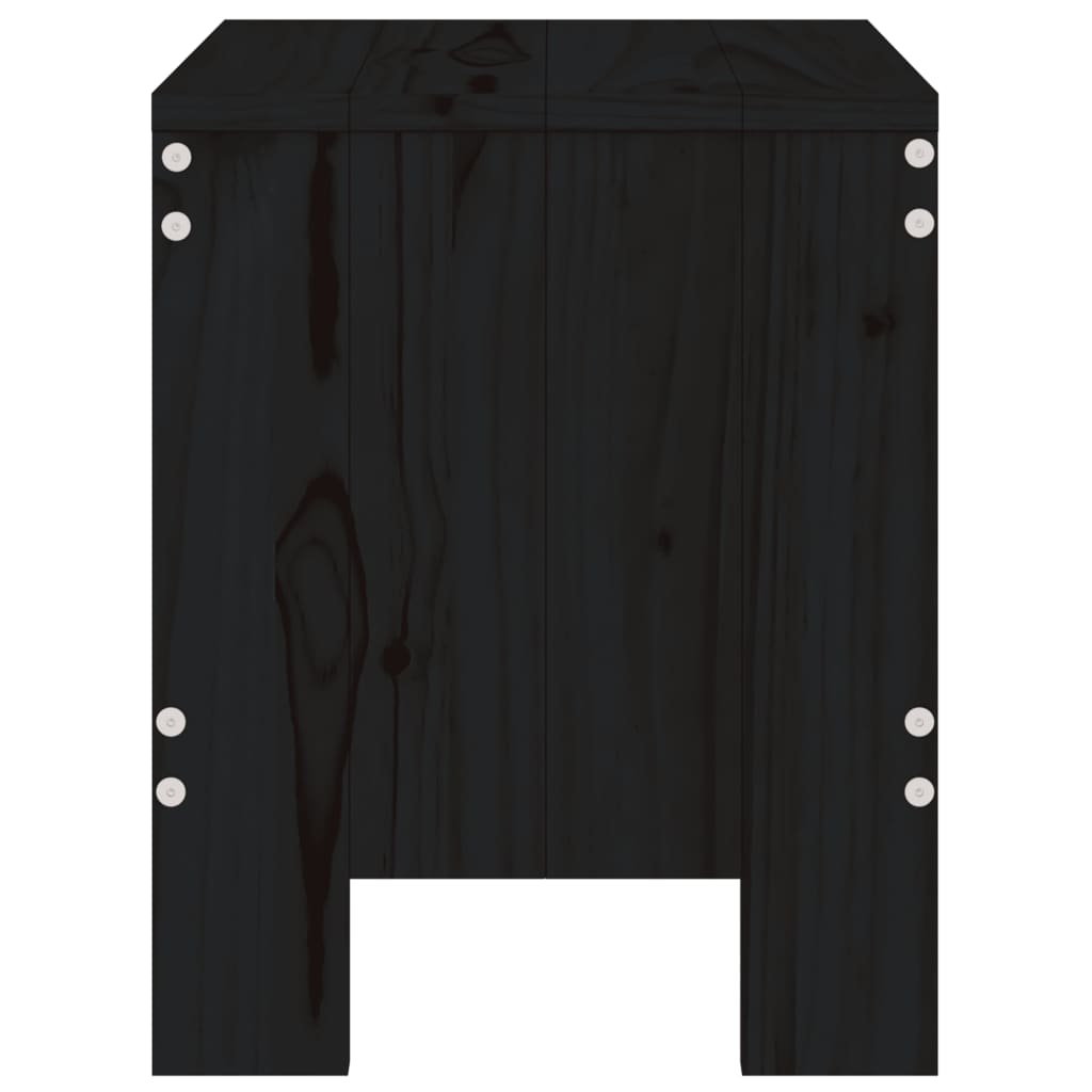 Gartenhocker 2 Stk. Schwarz 40x36x45 cm Massivholz Kiefer