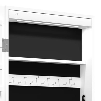 Spiegel-Schmuckschrank mit LED-Beleuchtung Wandmontage Weiß