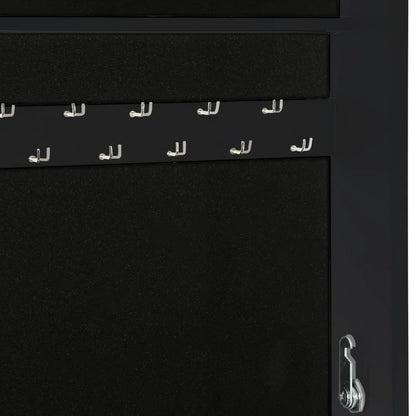 Spiegel-Schmuckschrank Freistehend Schwarz 42x38x152 cm