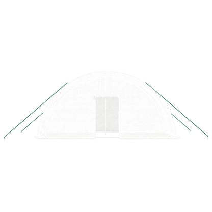 Gewächshaus mit Stahlrahmen Weiß 12 m² 6x2x2,85 m