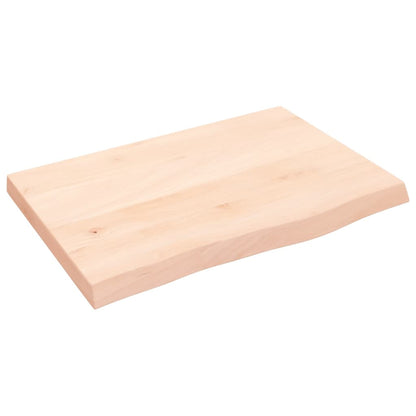 Væghylde 60x40x(2-4) cm massiv eg ubehandlet